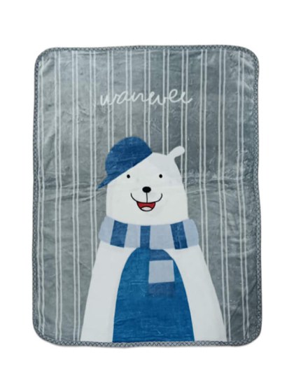 Βρεφική Κουβέρτα Κούνιας Βελουτέ Happy Bear Γαρύφαλλο 100x130 | Γαρύφαλλο - Λευκά Είδη